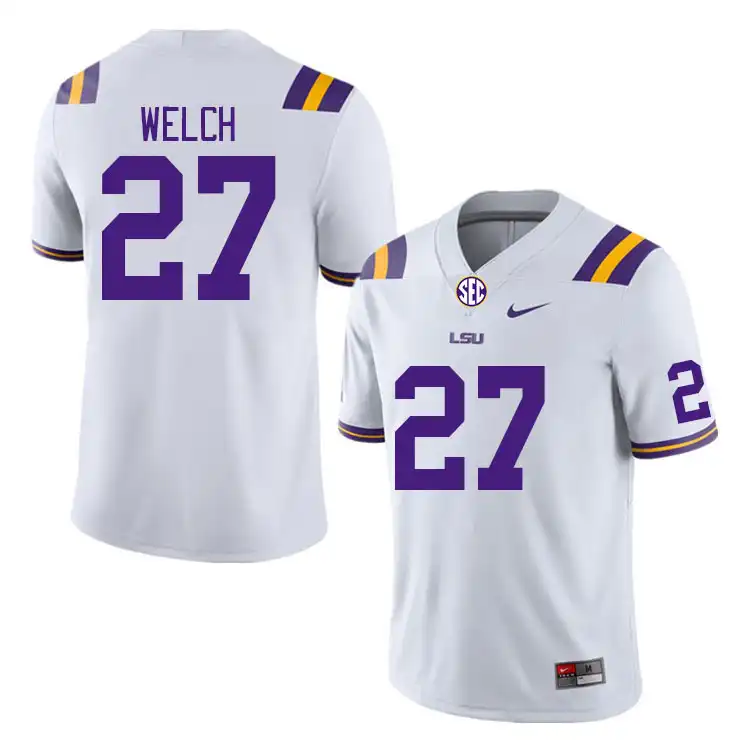 Men's LSU Tigers Laterrance Welch #27 White NCAA Football Jersey